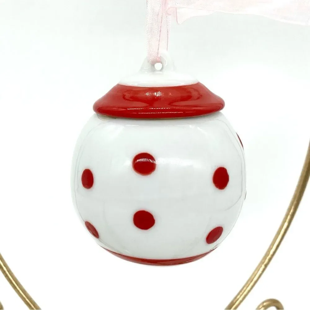 Vintage Beau Rivage Polka Dot Primary Colors Christmas Ornaments
